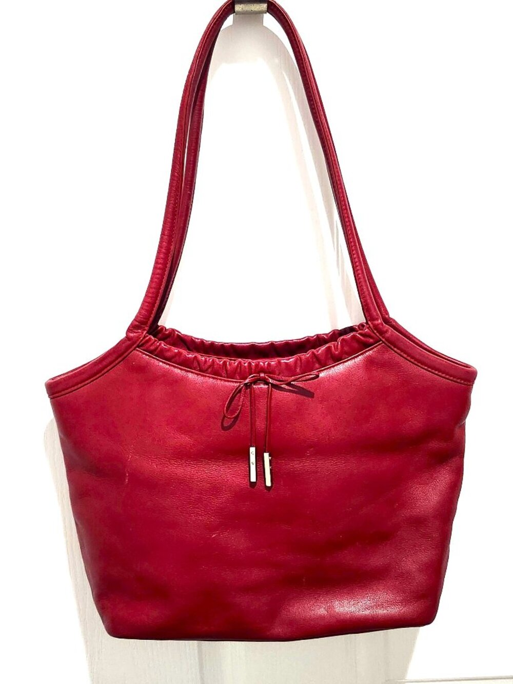 Vintage Etienne Aigner Red Leather Shoulder Bag